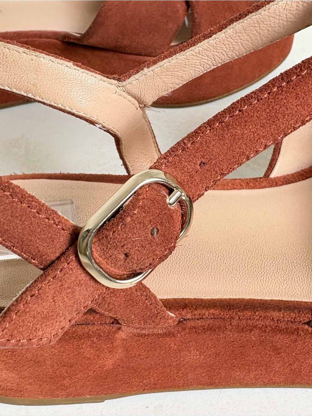 Kate Spade Bunton Suede Flatform Sandals Brown / Dark Tawny 7.5 - Picture 15 of 16